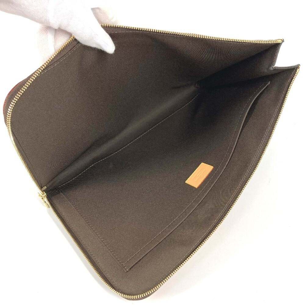 LOUIS VUITTON Authentic Brown Monogram Canvas Pochette Pouch - Picture 11 of 14